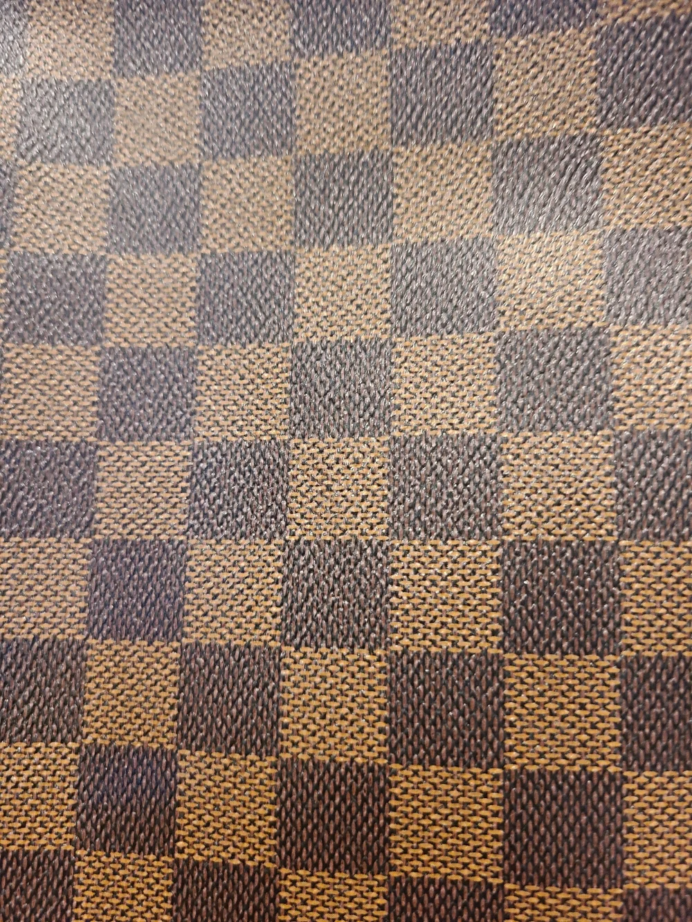 Brown Checkered Makeup Bag - Preppy